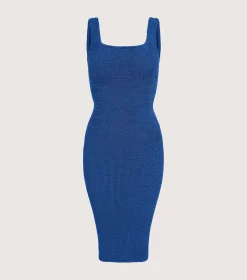 Hunza G Dresses-Tank Dress - Metallic Denim