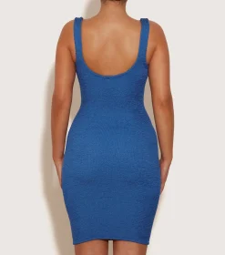 Hunza G Dresses-Tank Dress - Metallic Denim