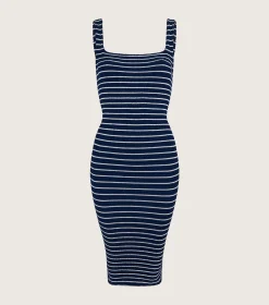 Hunza G Dresses-Tank Dress - Navy/White Stripe