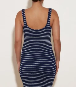 Hunza G Dresses-Tank Dress - Navy/White Stripe