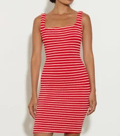 Hunza G Dresses-Tank Dress - Red/White Stripe