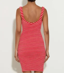 Hunza G Dresses-Tank Dress - Red/White Stripe
