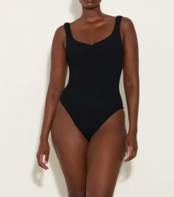 Hunza G Scoop Neck-Tonya Swim - Black