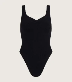Hunza G Scoop Neck-Tonya Swim - Black