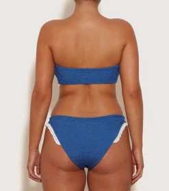 Hunza G Bikini Sets-Tracey Frill Bikini - Metallic Denim