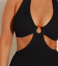 Hunza G V Neck-Ursula Swim - Black