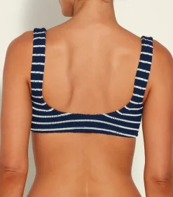 Hunza G Separates|Bralette-Xandra Bikini Top - Navy/White Stripe