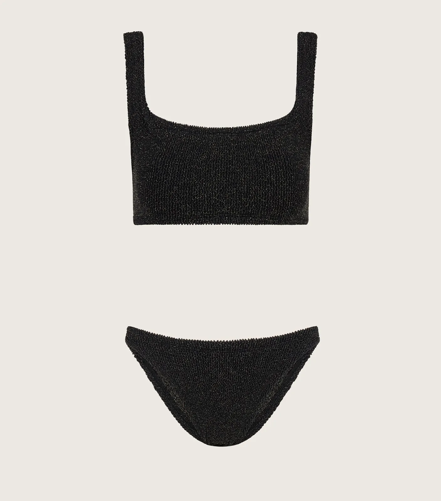 Hunza G Bikini Sets|Bralette-Xandra Lurex Bikini - Black/Gold